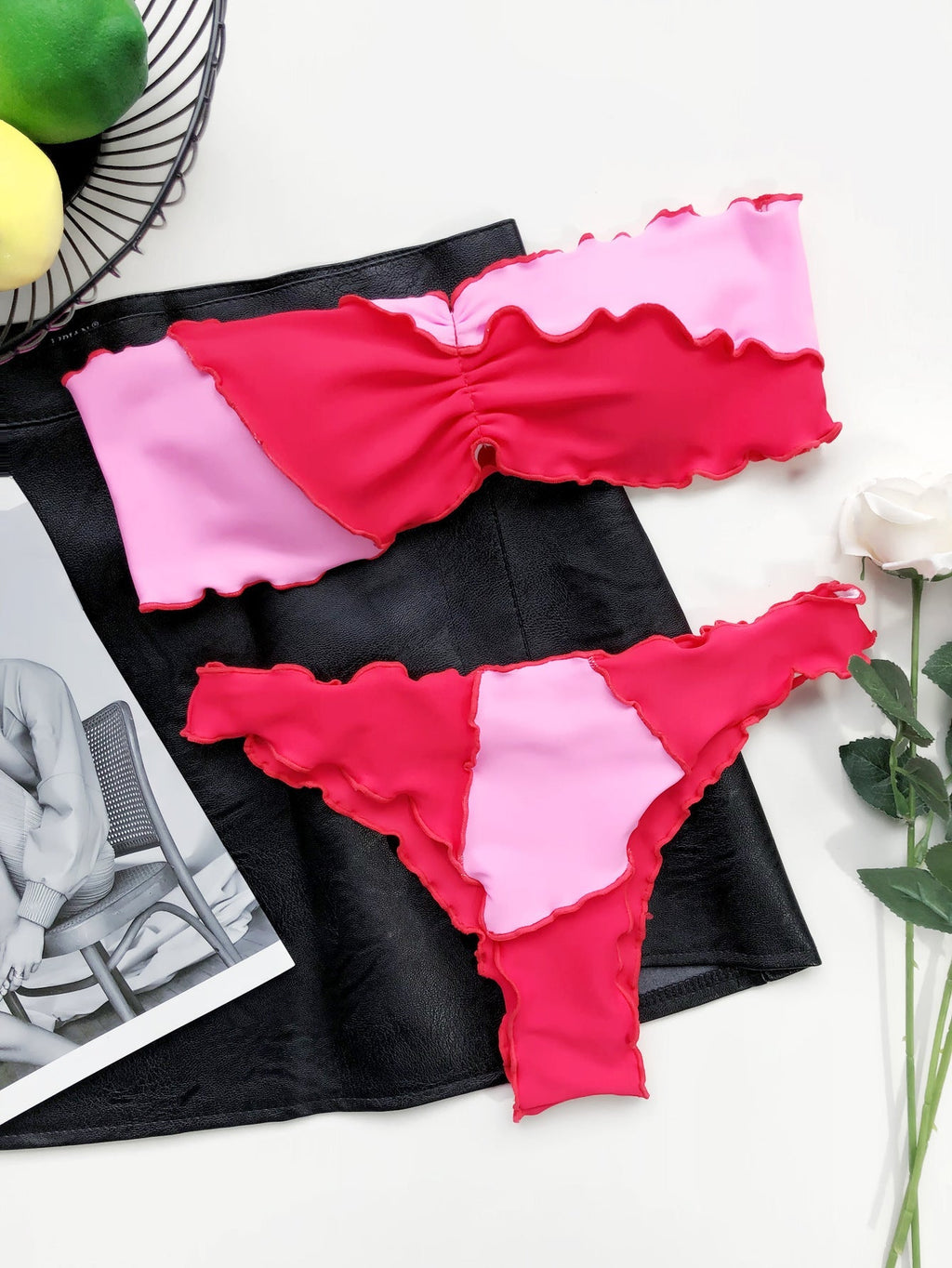 Sexy Patchwork Chest-Wrapped Bikini Swimsuit Bella Mia