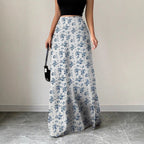 Women Clothing Satin Satin Dress Skirt Women Summer Artificial Silk Long Skirt High Sense Bella Mia