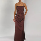 Socialite Sexy Dress Elegant Backless Satin Sheath Suspender Dress Bella Mia