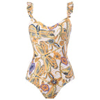 Women Flying Edge One Piece Women Swimwear Retro Cover Belly Slimming Swimsuit Chiffon Beach Dress Bella Mia