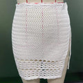 Summer Skirt Solid Color Sexy Knitted Hollow Out Cutout Beach Bikini Swimsuit Outwear Skirt Crochet hook Bella Mia