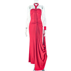 Solid Color Elegant Women Backless Lace up Tube Top Hip Pleated off Neck Dress Cocktail Dress Bella Mia