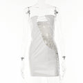 Women Clothing Summer Sexy Tube Top Lace up Waist Controlled Hip Women Dress Bella Mia