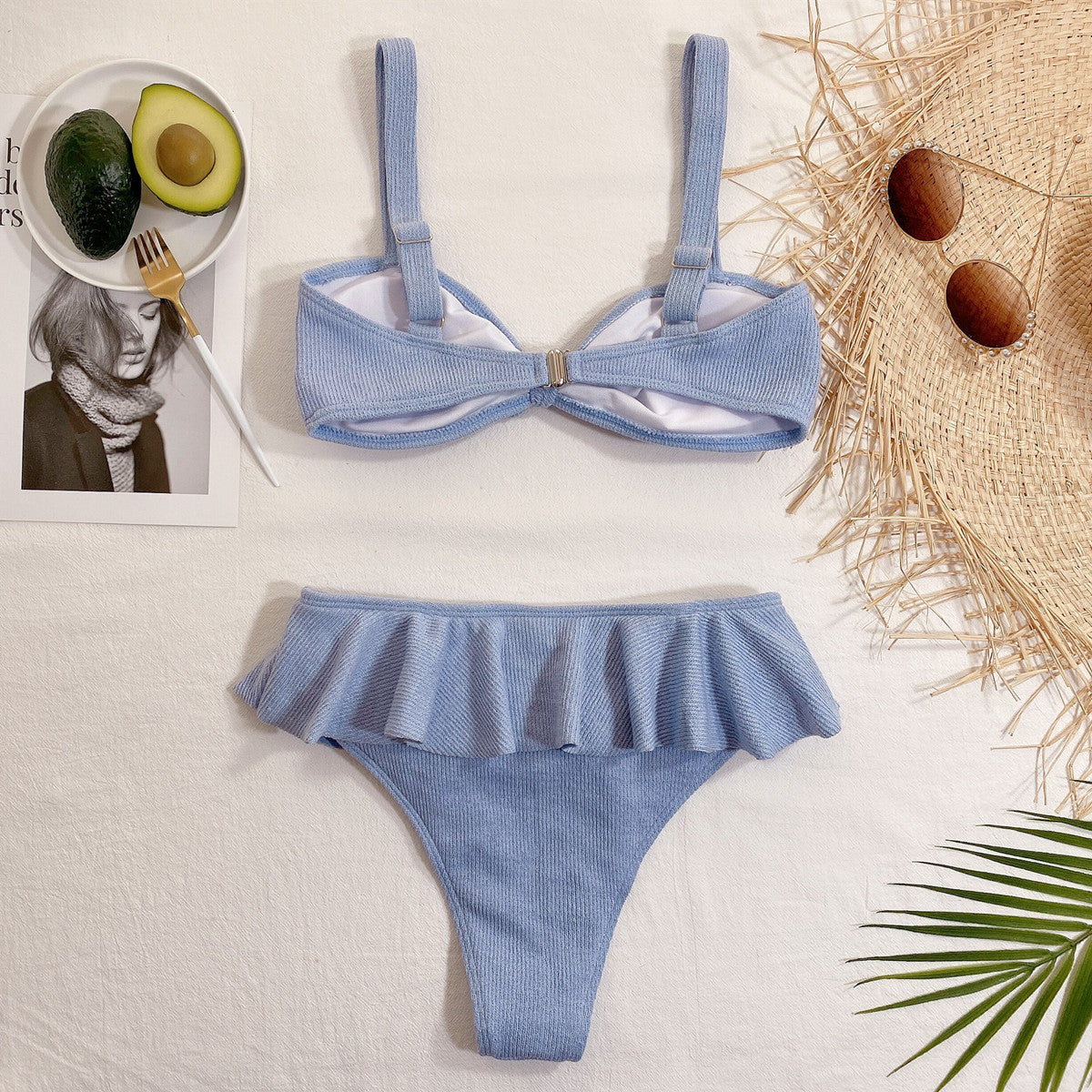 Single Swimsuit Ruffled Knitted Women Swimsuit Bikini Bella Mia