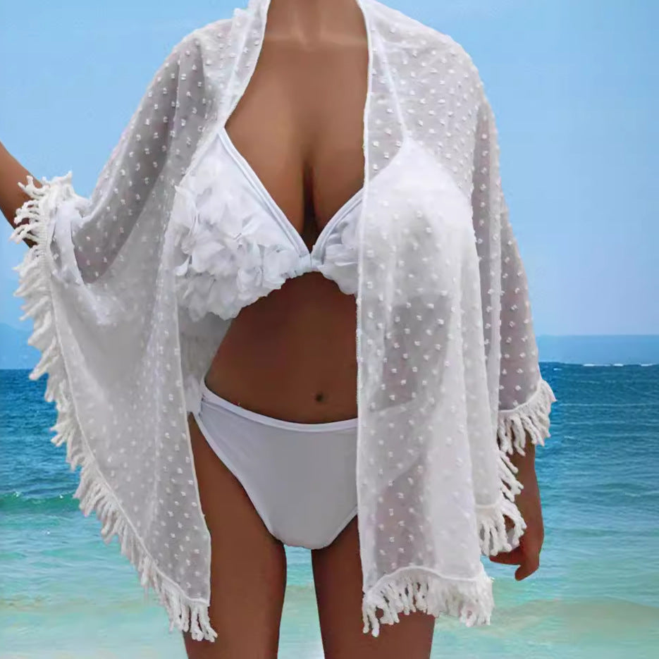 Women Clothing One Piece Beach Skirt Tassel Stitching Multiple Wear Anti-Sunburn Shawl Bella Mia