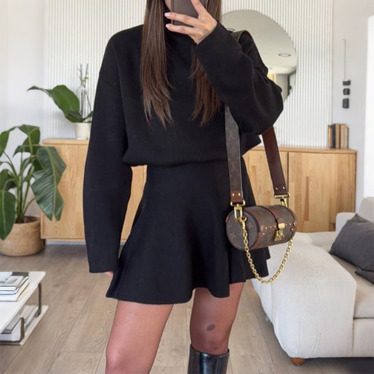 Casual Vacation Sweater Long Sleeve Dress Women Clothing Autumn Winter Bella Mia