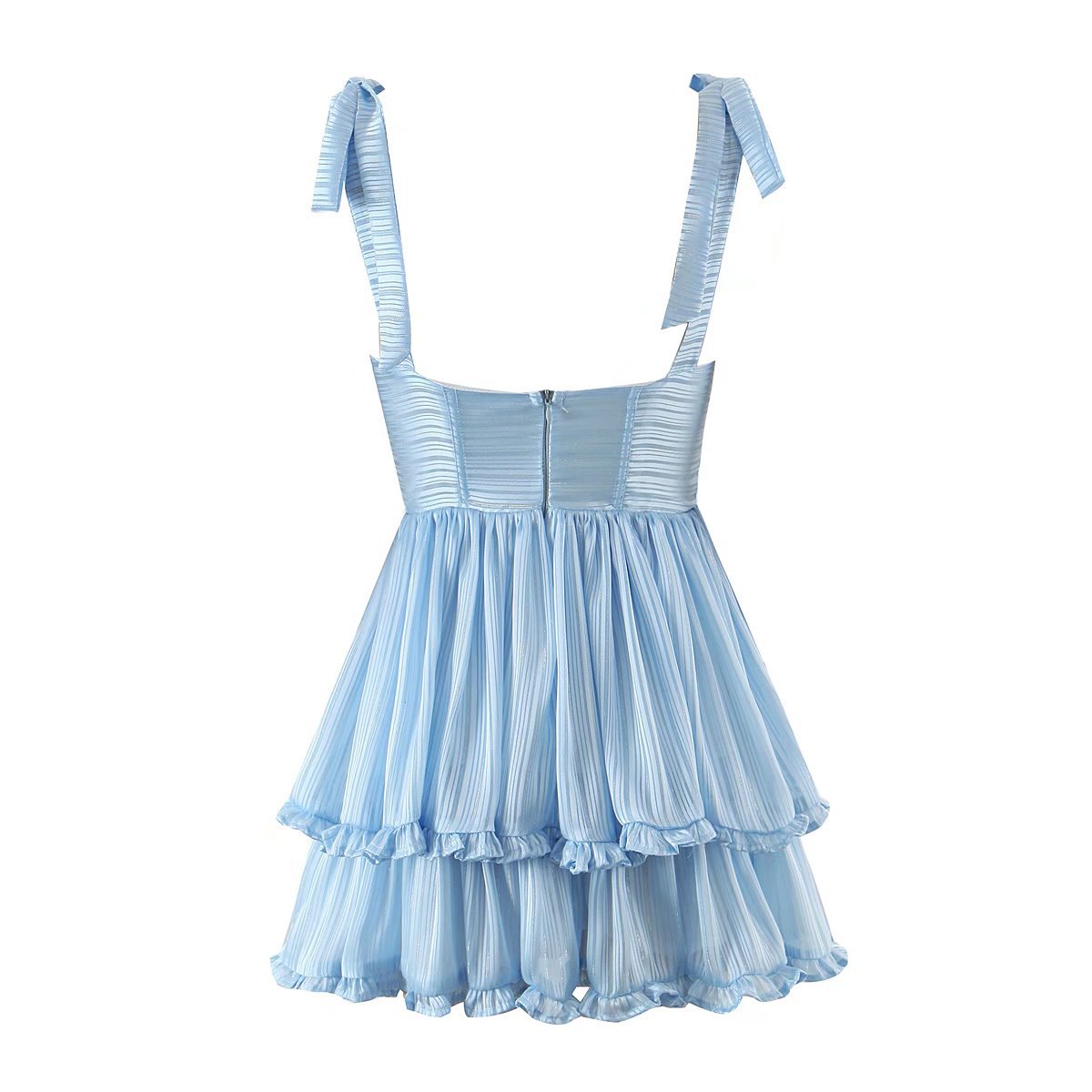 Spring Women Clothing Sexy Three Layer Colorful Silk Chiffon Sling Dress Large Swing Dress Bella Mia