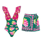 Ruffled One Piece Swimsuit Vacation Women Bella Mia
