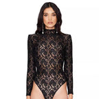 Sexy Lace Jumpsuit White Design Blouse Long Sleeve High Grade Women Clothing Bella Mia