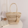 Hollow Out Cutout Shoulder Straw Bag Tassel Portable Straw Bag Woven Bag Vacation Beach Bag Women Bag Bella Mia