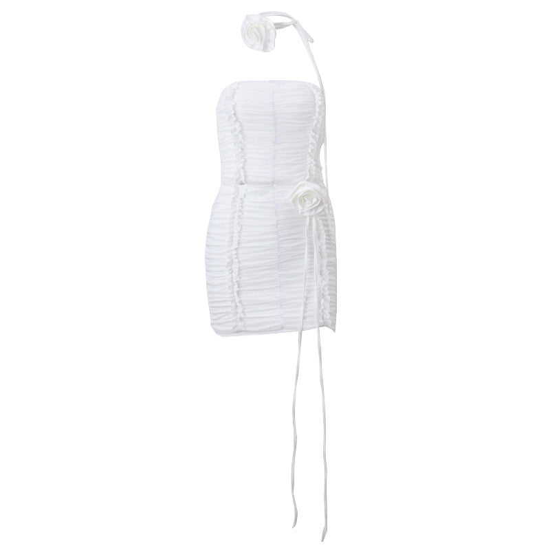 Summer Women Clothing Sexy Two Piece Set Pleated Tube Top Skirt Sets Bella Mia