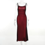 Women Contrast Color Suspenders Dress Summer Sexy Slim Fit Pure Dress for Women Bella Mia