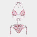 Printed Bikini Three Piece Gauze Skirt Split Sexy Vacation Bikini Swimsuit Bella Mia