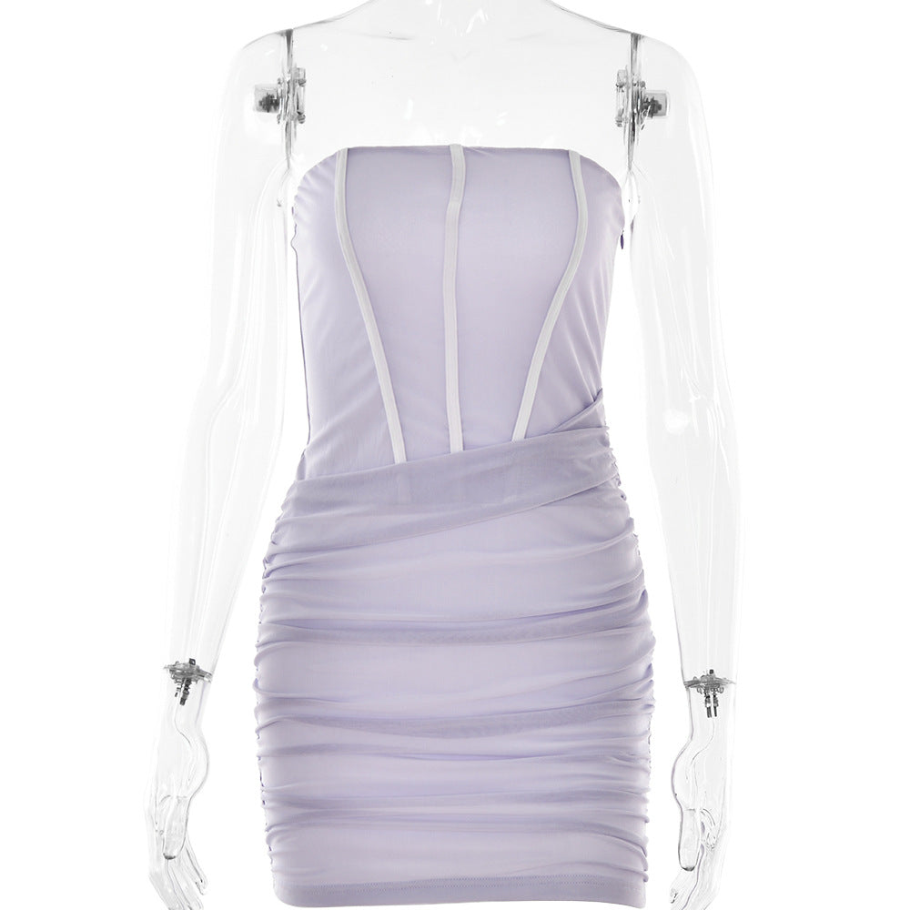 Women Clothing Tube Top off Neck Dress Fashionable Sexy Night Club Backless Hip Bella Mia