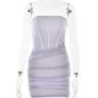 Women Clothing Tube Top off Neck Dress Fashionable Sexy Night Club Backless Hip Bella Mia