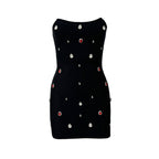 Exquisite Rhinestone Special Interest Design Tube Top Bandage Dress Party Gathering Tuxedo Dress Bella Mia