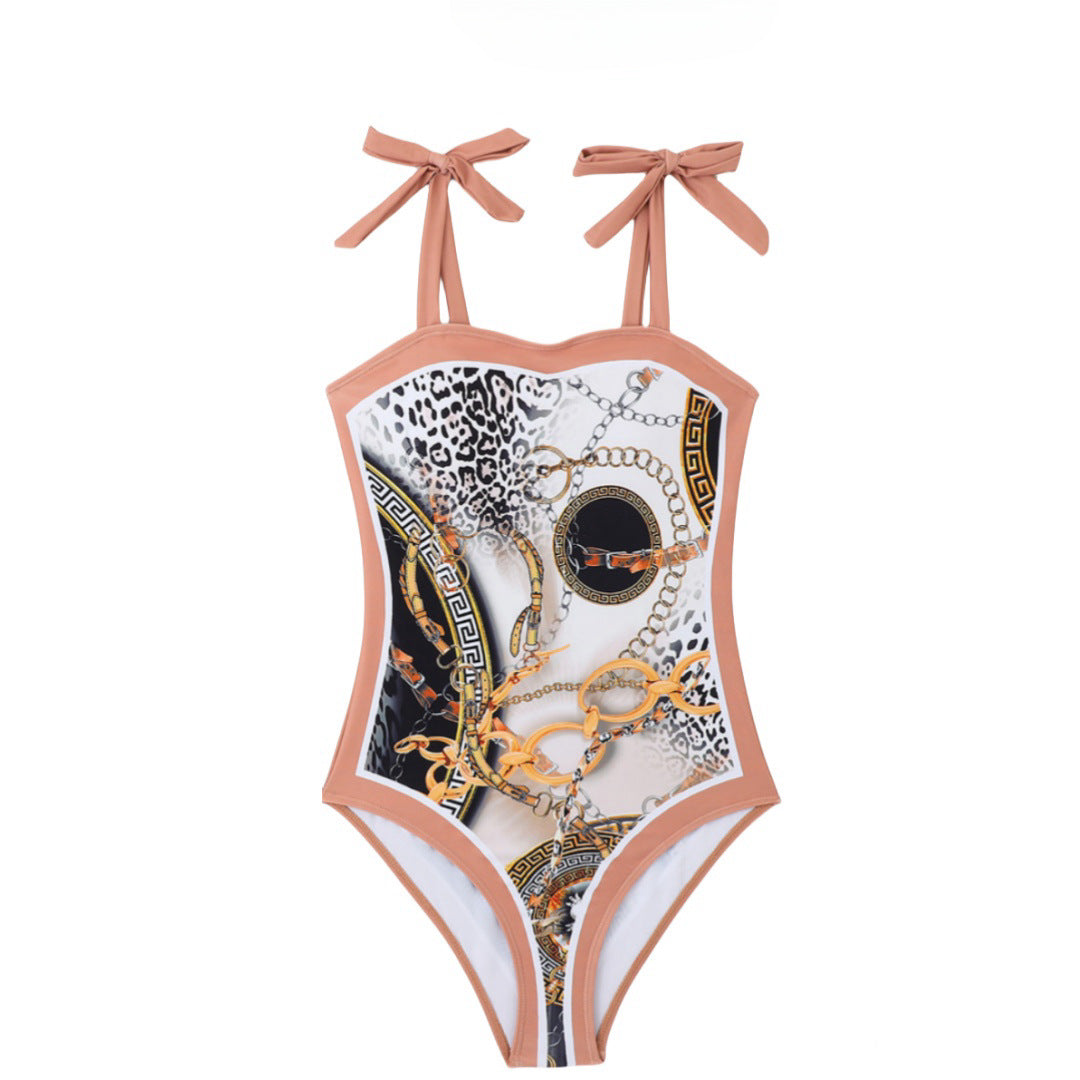 Two Piece Set Swimsuit Multi Color Printed Mesh Maxi Dress Conservative Women Swimsuit Bella Mia