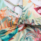 One Piece Swimsuit Women Conservatively Thin Vintage Printed Hard Bag Swimsuit with Steel Bracket Tulle Skirt Bella Mia