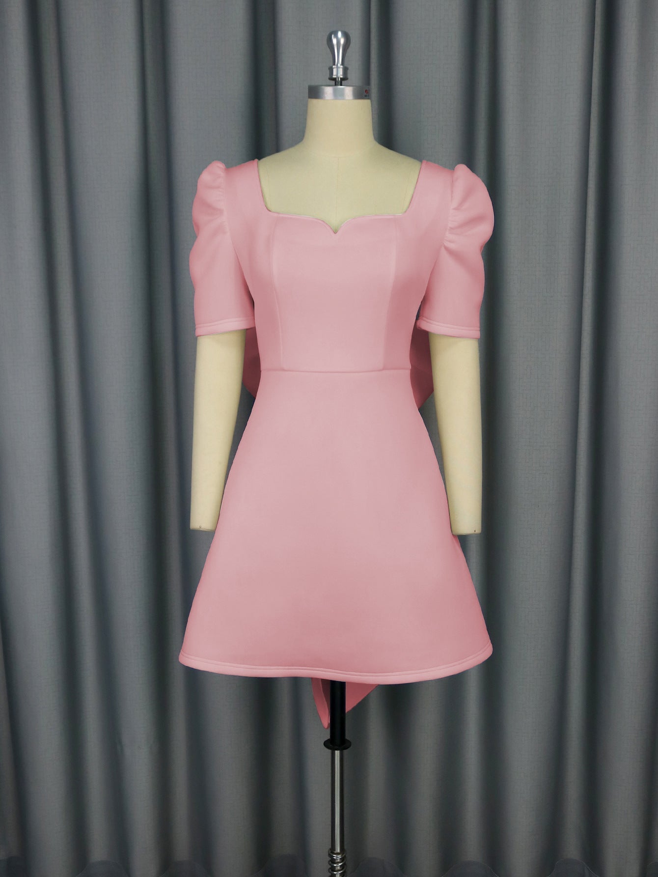 Summer Elegance Square Collar Dress Party Cocktail Bow Backless Graduation Dress Bella Mia