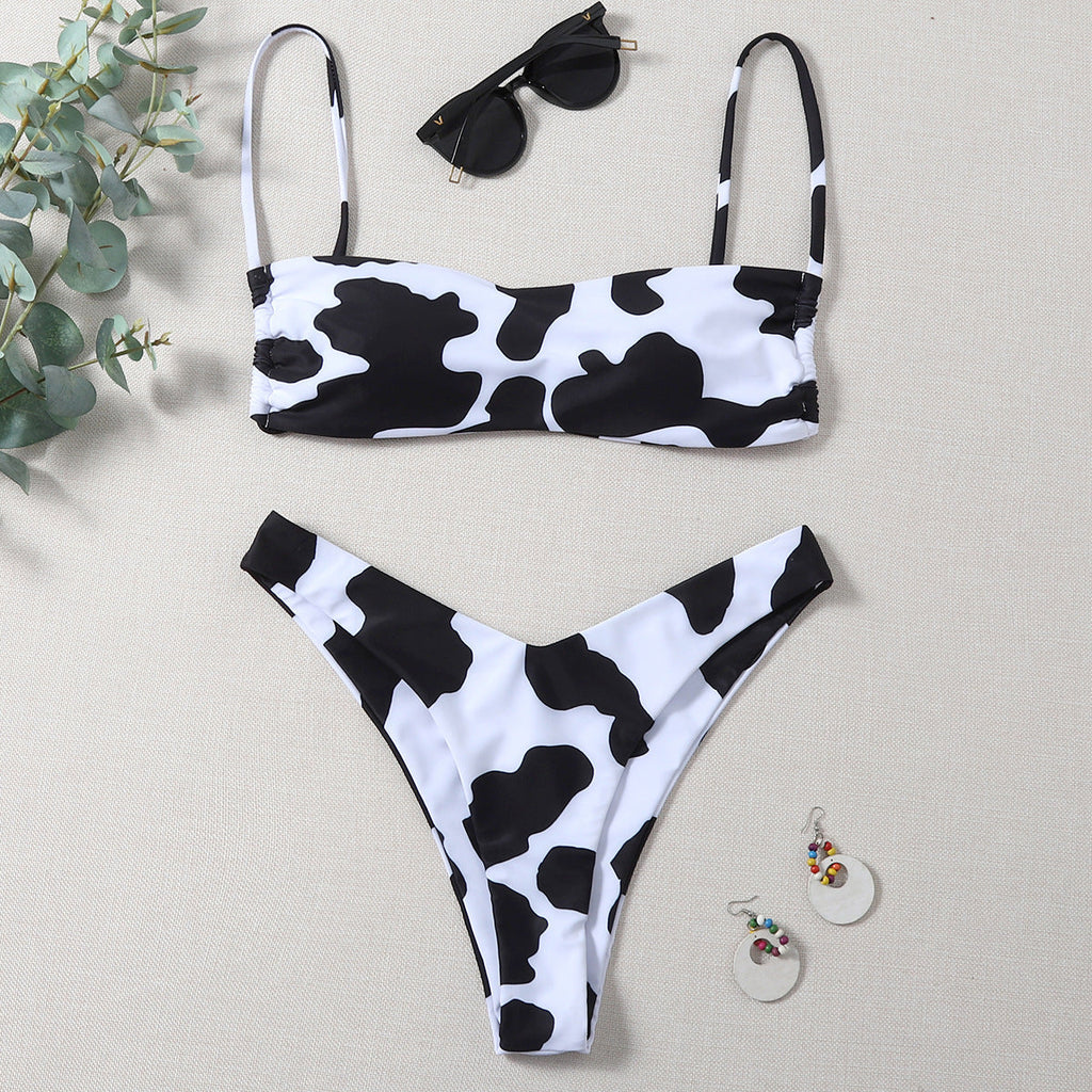 Cow Print Bikini Sexy Bikini Lady Simple Split Swimsuit Bella Mia