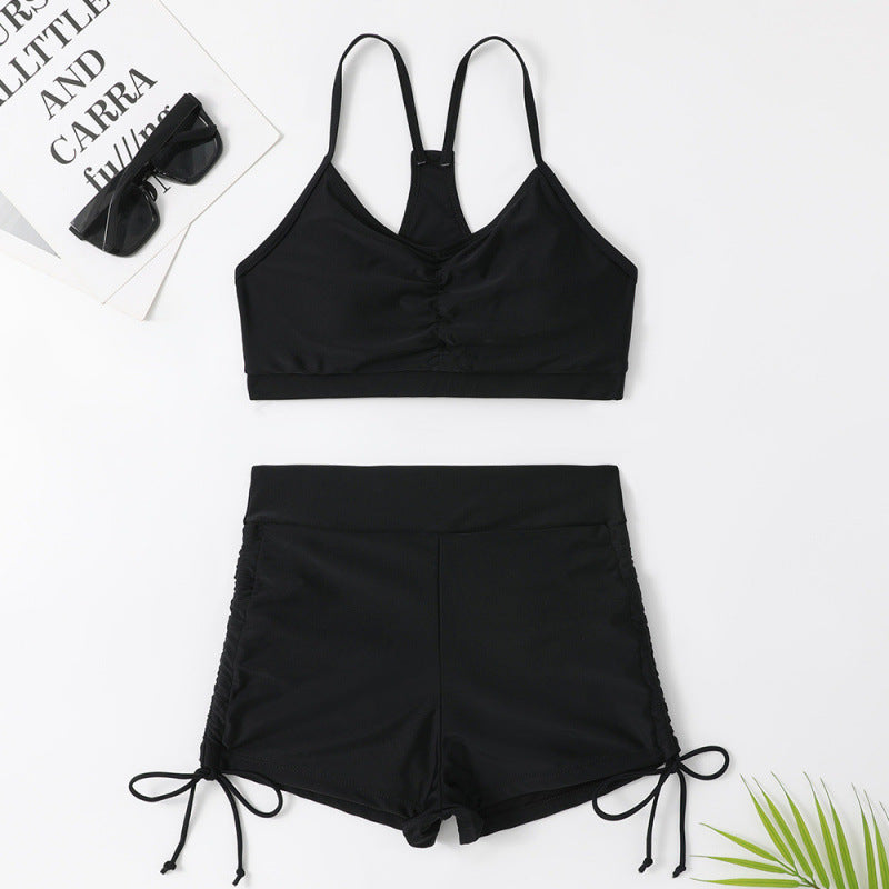 Split Swimsuit Women Solid Color Bikini Sexy Swimsuit Small Chest Push up High Waist Conservative Swimsuit Bella Mia