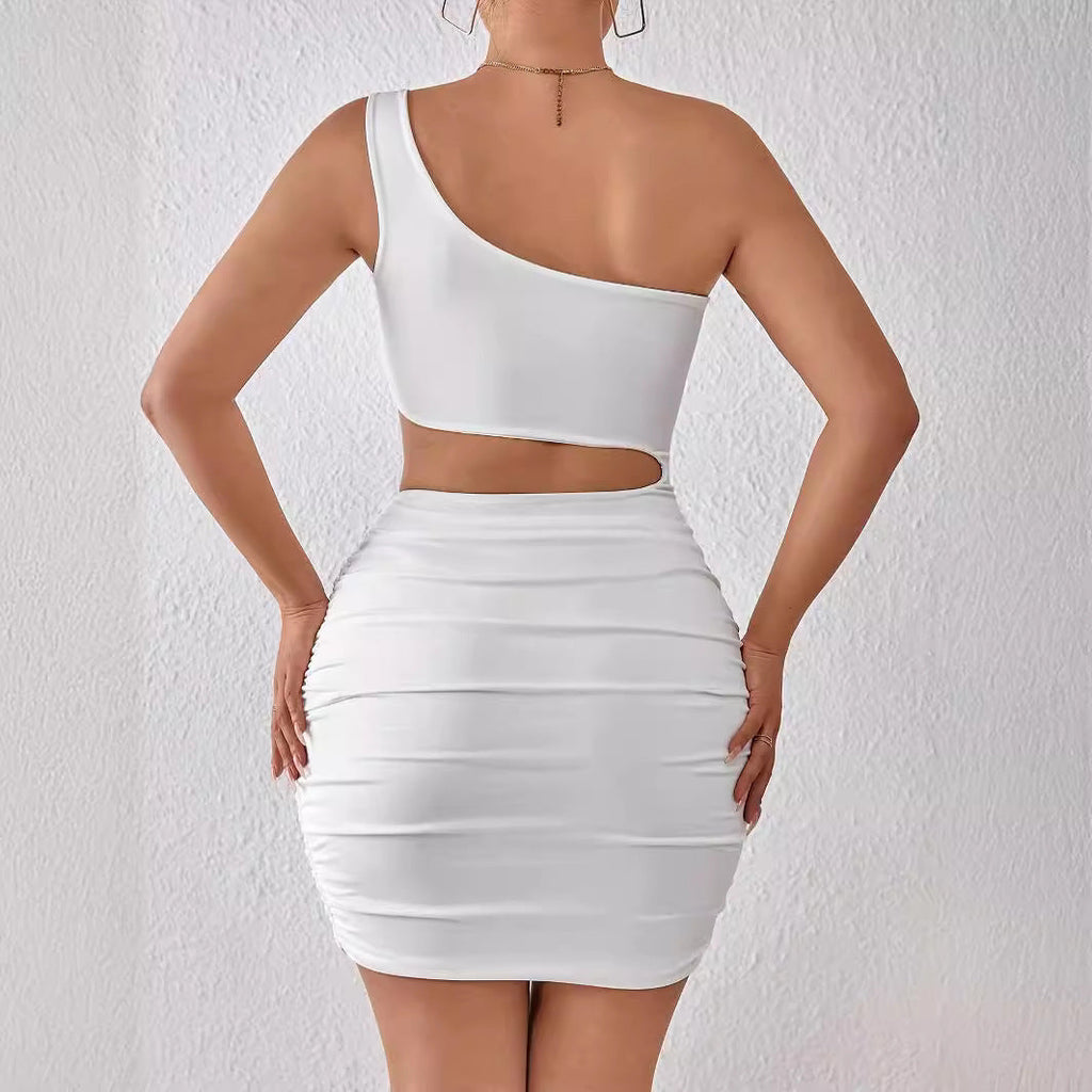 Dress Sexy Shoulder Belt Faux Two Piece Hip Dress Bella Mia