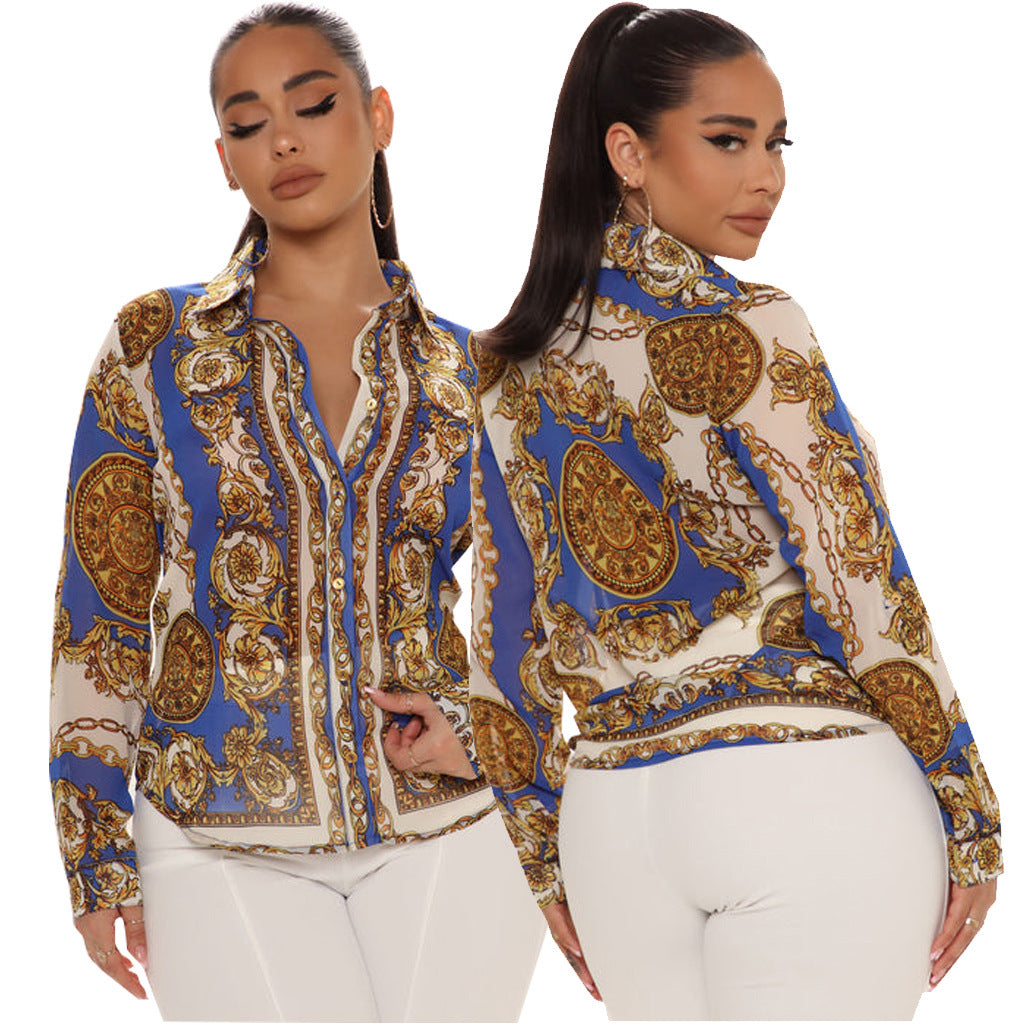 Women Casual Digital Printing Multi Color Women Shirt Bella Mia