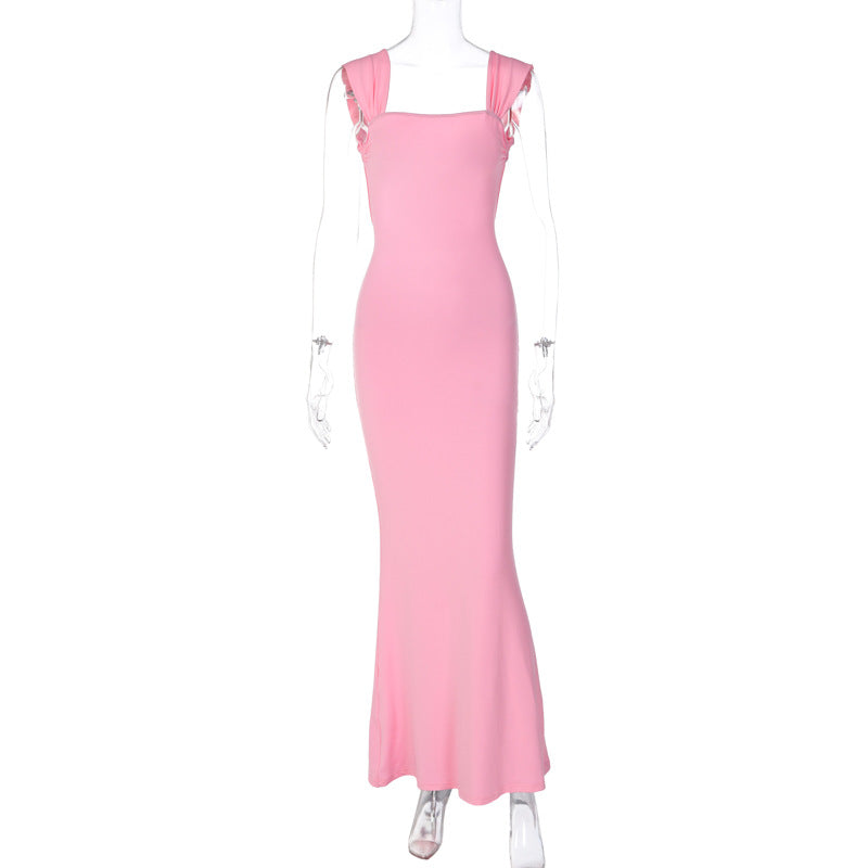 Women Clothing Tied Dress Fashionable Slimming Sheath Backless Camisole Dress Women Bella Mia