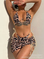 Arrival Three Piece Swimsuit Women Double Sided Leopard Print Halter Bikini Swimsuit Summer Beach Bella Mia