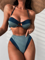 Steel Bracket Hard Bag Sexy Bikini Two Piece High Waist Swimsuit Swimsuit Bella Mia