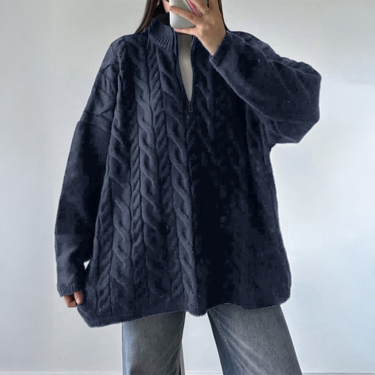 Casual Vacation Wool Solid Color Long Sleeve Sweaters Women Clothing Autumn Winter Bella Mia