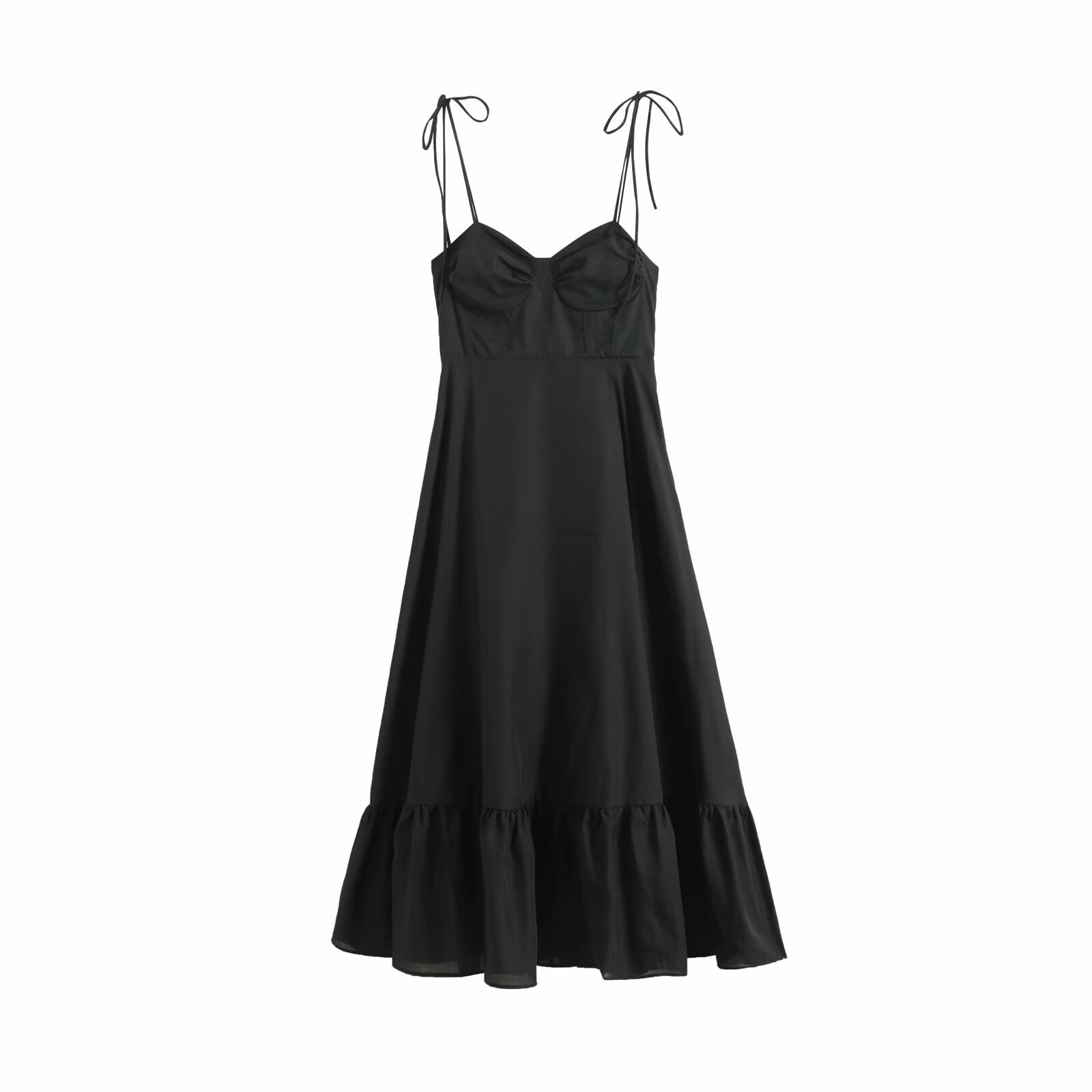 Summer Women Clothing Laminated Decoration Poplin Sleeveless Sling Dress Slimming Bella Mia