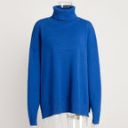 Turtleneck Sweater Women Autumn Winter Casual Sweater Slit Loose Solid Color Knitted Sweater Bella Mia