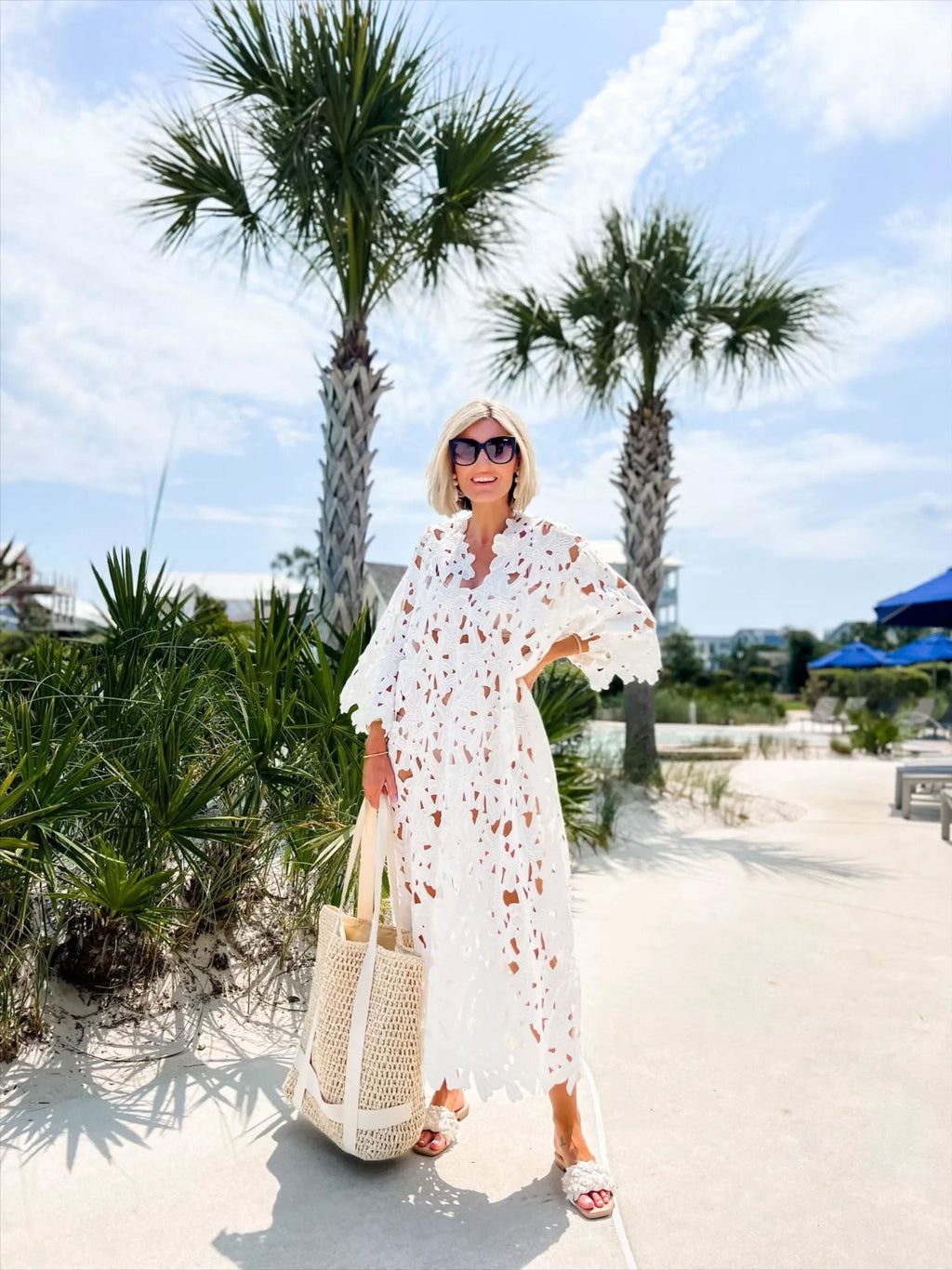 Casual Loose Beach Vacation Blouse Lace Shirt Bella Mia