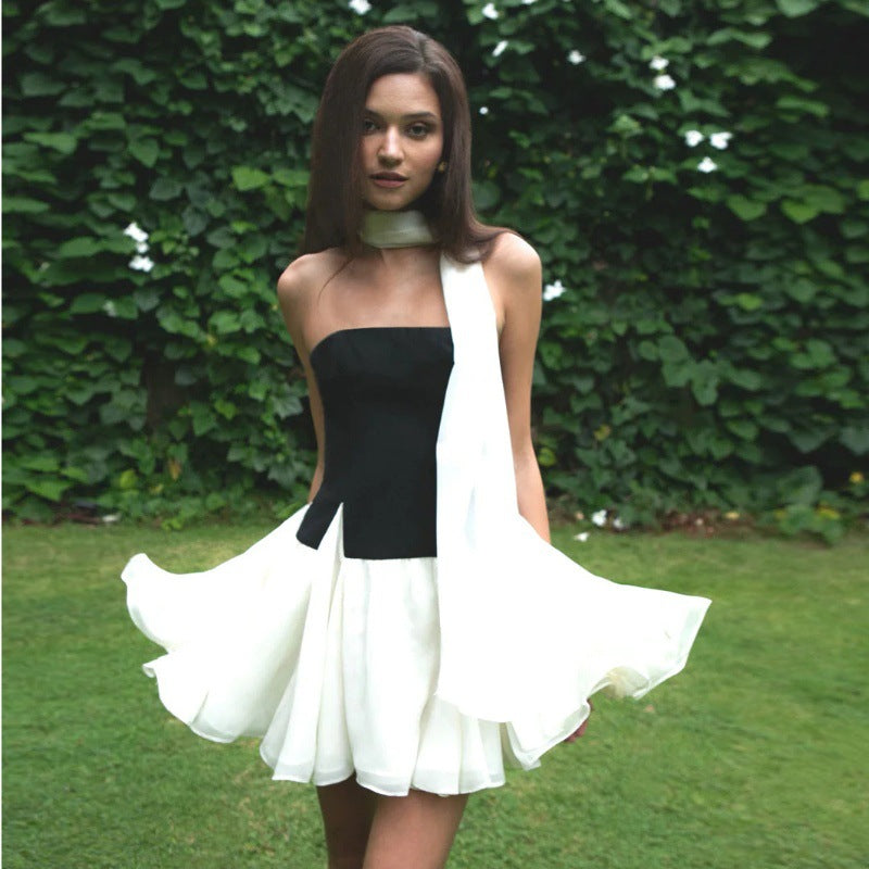 Women Clothing Summer Sexy Ribbon Sexy Tube Top Mini Slim Fit Skirt Two Piece Sets Bella Mia