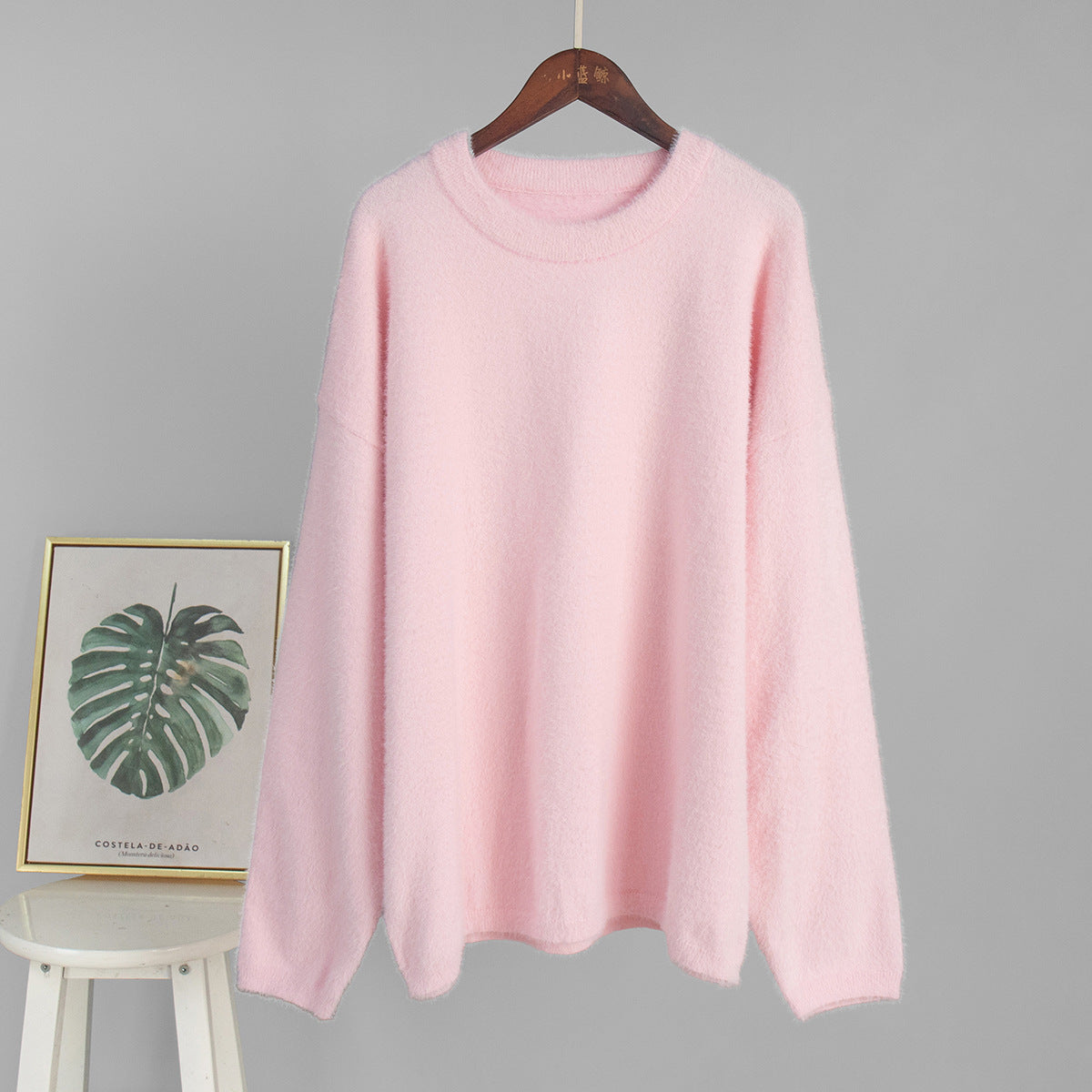 Crew Neck Pullover Sweater Autumn Winter Simple Solid Color Sweater Loose Casual Sweater Bella Mia