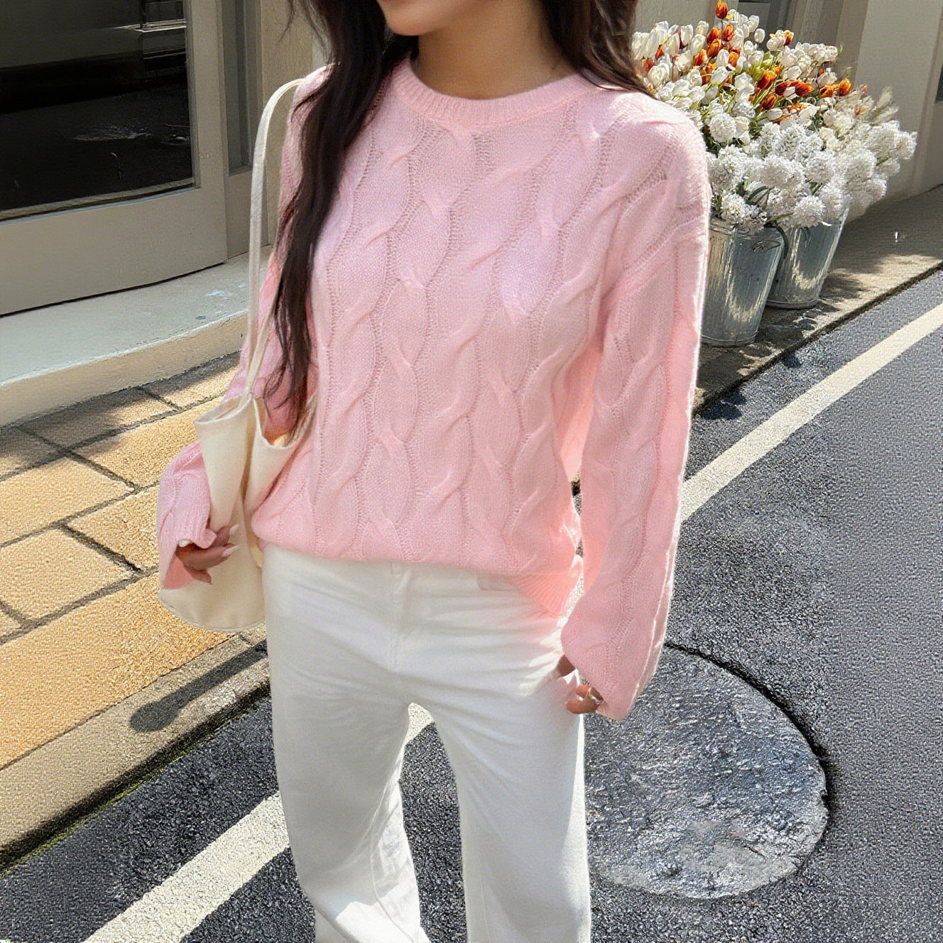 Women Casual Minimalist Long Sleeve Solid Color Vest Sweater Bella Mia