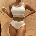 Split Swimsuit Women Striped Tight Backless Swimsuit Durable Bikini Swimsuit Bella Mia