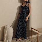 Strap Maxi Dress Summer Halter Strap Fishtail Polka Dot Maxi Dress Bella Mia