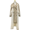Fall Elegant Elegant Design Lace Stitching High Grade Waist Slimming Women Trench Coat Bella Mia