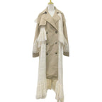 Fall Elegant Elegant Design Lace Stitching High Grade Waist Slimming Women Trench Coat Bella Mia