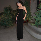 Women Clothing Summer Elegant Slim Waist Sexy Backless Spaghetti Straps Dress Bella Mia