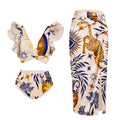 Split Bikini Lotus Sleeve High Waisted Trousers Sexy Slimming Swimsuit for Women Bella Mia