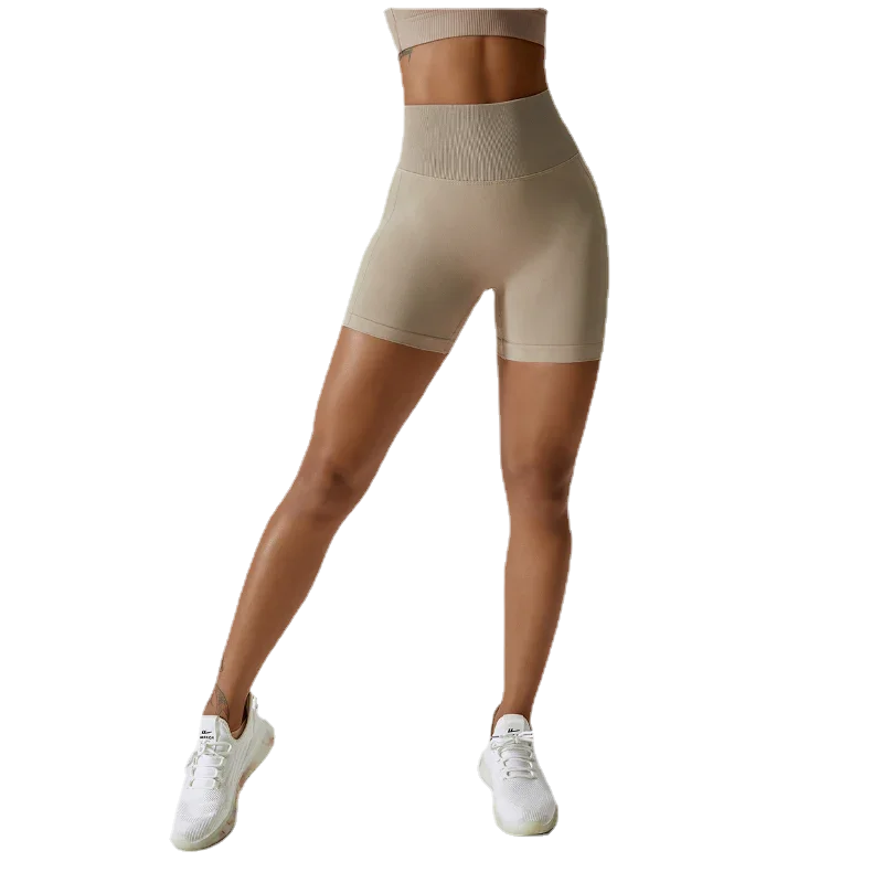 Fashion Seamless Yoga Shorts Peach Hip Raise High Waist Hip-Slimming Fitness Pants Skinny Running Sports Girls Short-Length Pants LUXLIFE BRANDS