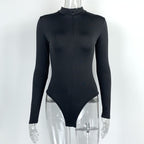 Autumn Winter Bottoming Shirt Women Clothing Long Sleeve Zipper Tight Bodysuit Bella Mia