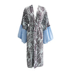 Zebra Striped Long Cardigan Bikini Cover-up Long Sleeve Blouse Beach Bella Mia
