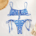 Swimsuit Female Sexy Fresh Printed Lace up Bikini Bella Mia