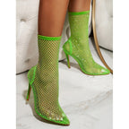 Spring Summer Catwalk Diamond All Match Net Drill Trendy Women High Heel Sandals Bella Mia