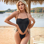 Women Swimwear Solid Color Tied Sexy Halter Bikini Bella Mia