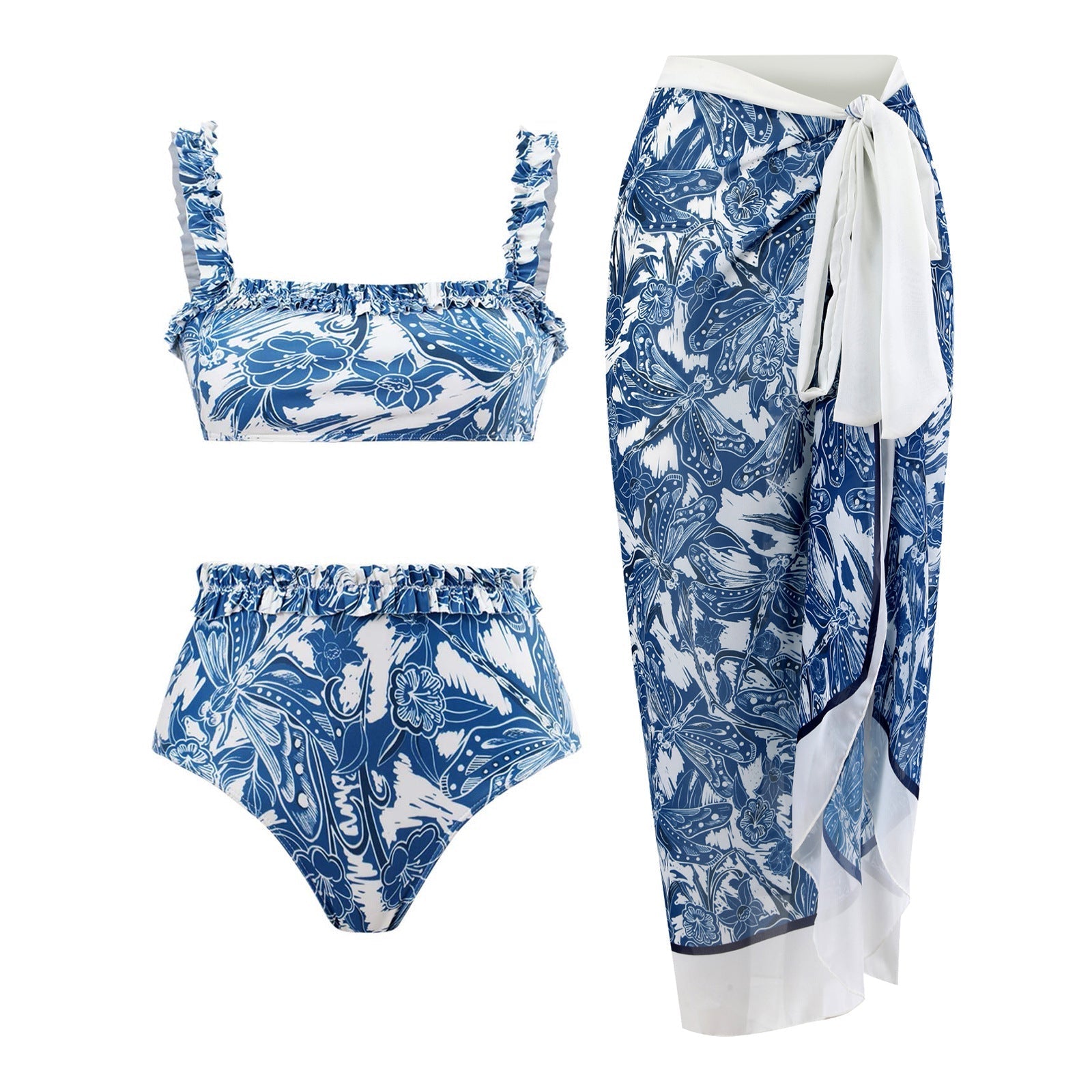 Bikini Sexy Bikini Split Three Piece Women Swimsuit Mesh Maxi Dress Bella Mia